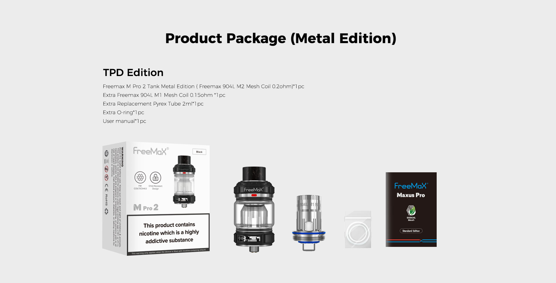 M Pro 2 Tank - Product Package(Metal Edition) TPD Edition