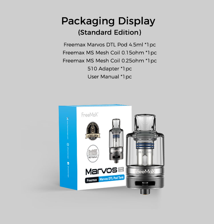 Marvos DTL Pod Tank - Packaging Display(Standard Edition)