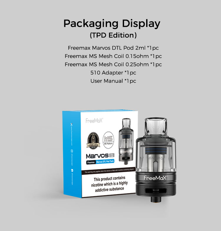 Marvos DTL Pod Tank - Packaging Display(TPD Edition)