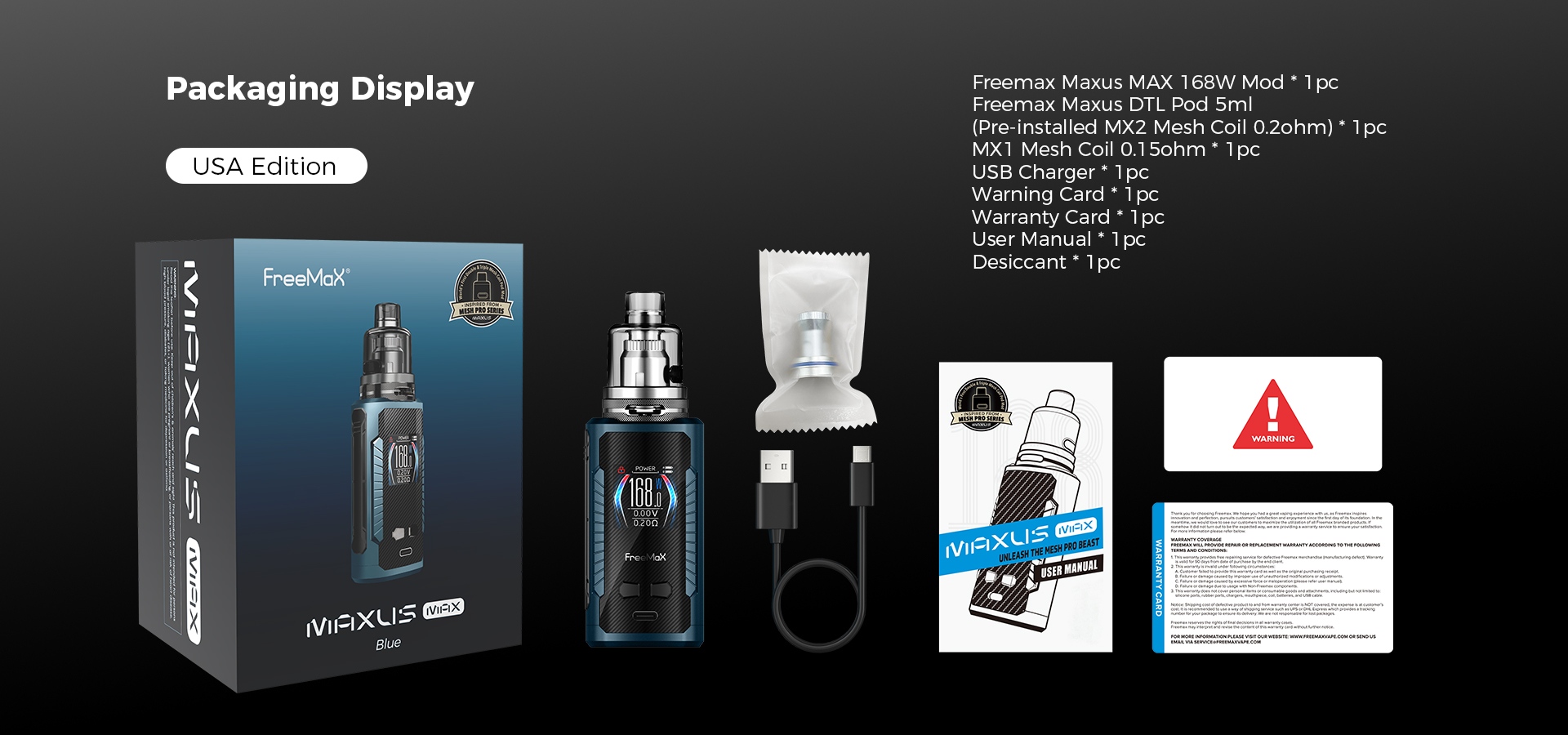 Maxus-Max-168W-Kit-Packaging Display - USA Edition
